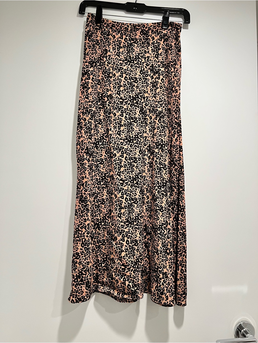 Wilfred Pink and Black Leopard Print Maxi Skirt
